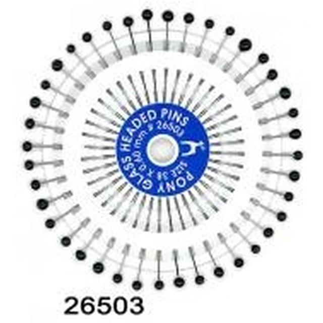 Alfiler cabeza cristal negra 40un -Ref.26503-